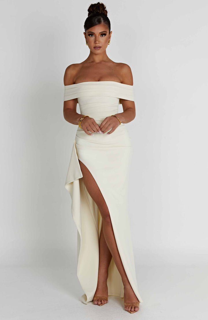 Joyce | Bardot Maxi Dress - Ivory