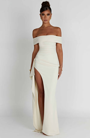Joyce | Bardot Maxi Dress - Ivory