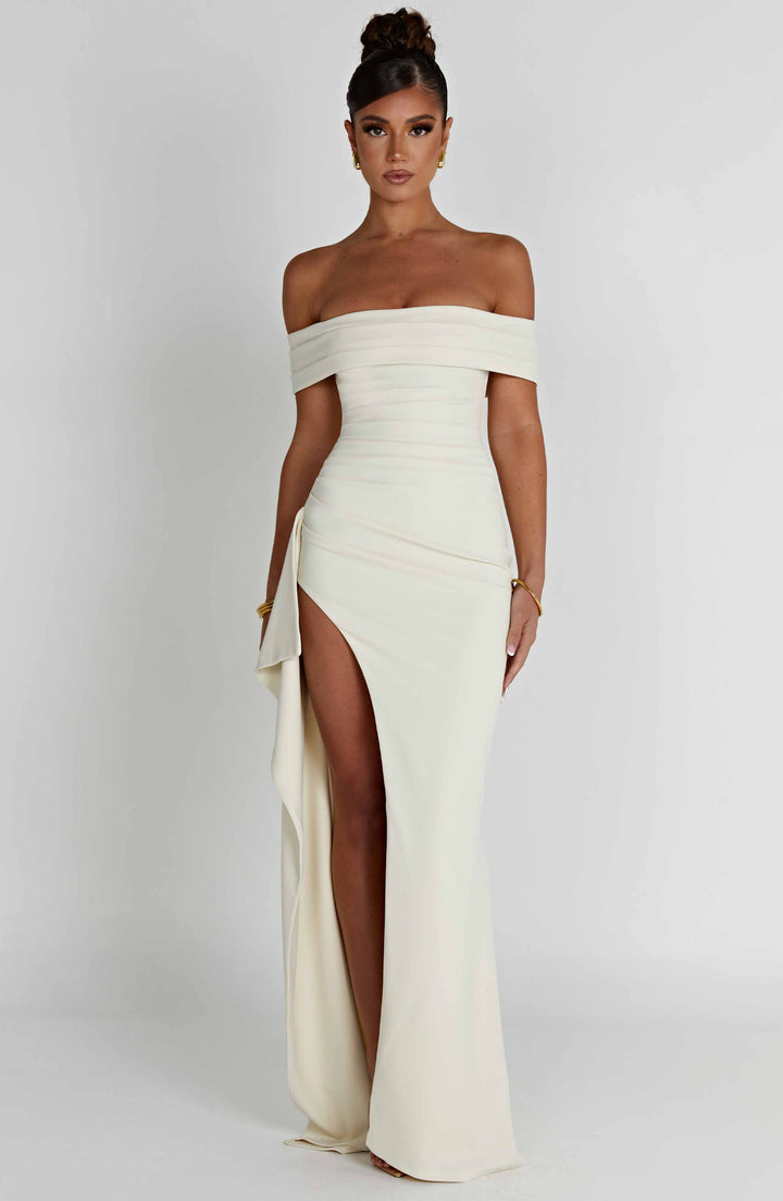 Joyce | Bardot Maxi Dress - Ivory