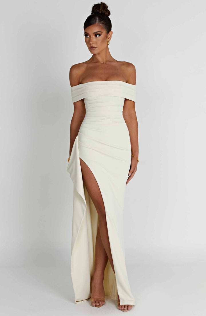 Joyce | Bardot Maxi Dress - Ivory