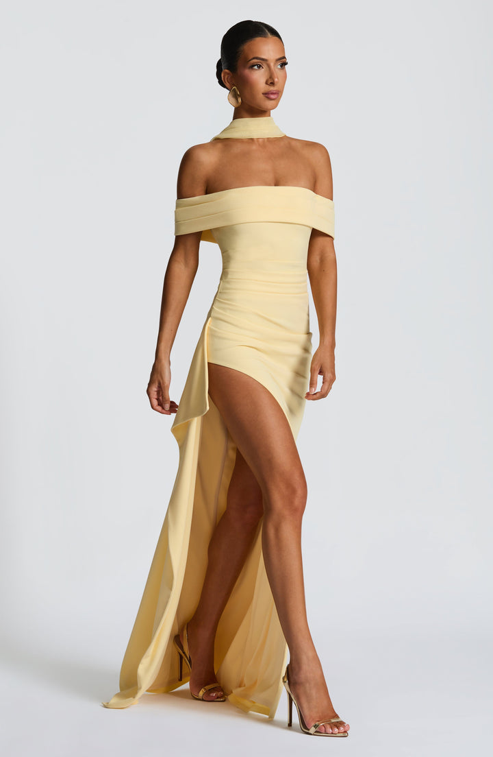 Joyce | Bardot Maxi Dress - Lemon