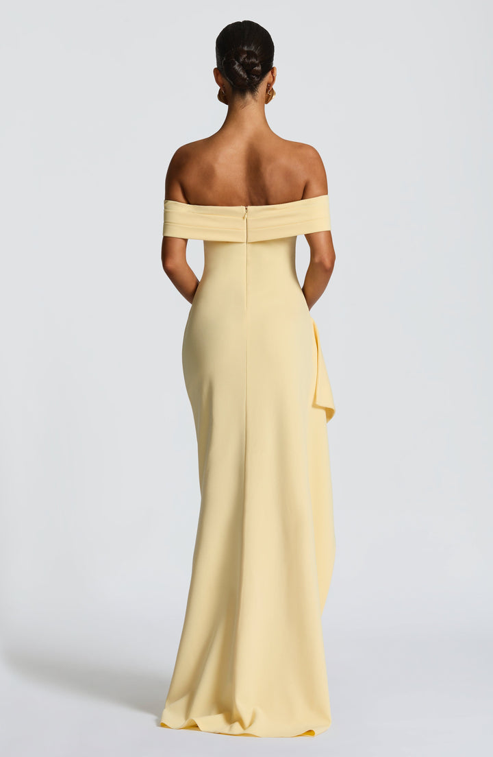 Joyce | Bardot Maxi Dress - Lemon