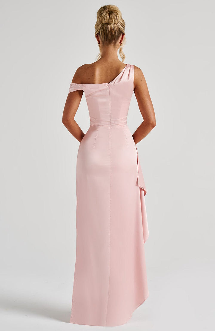 Elyra | Satin Corset Maxi Dress - Blush