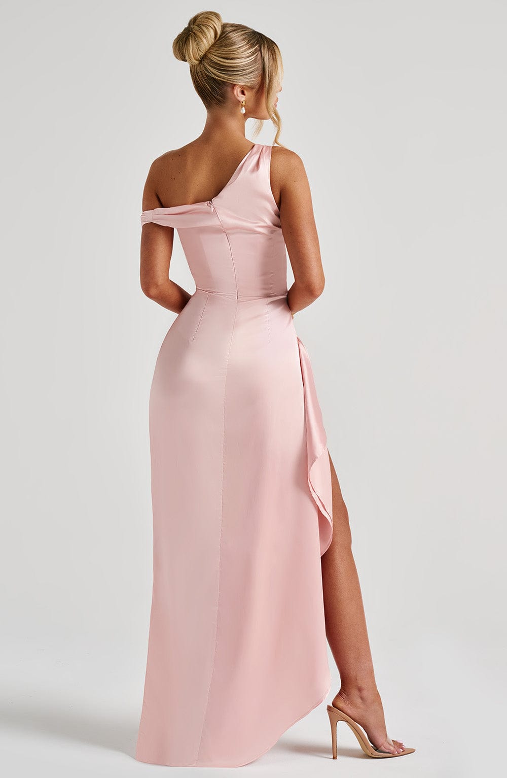 Elyra | Satin Corset Maxi Dress - Blush
