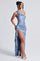 Elyra | Satin Corset Maxi Dress - Dusty Blue