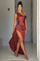 Elyra | Satin Corset Maxi Dress - Rust