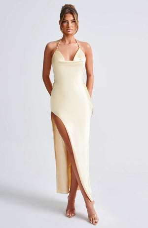 Kiandra | Halter Maxi Dress - Lemon