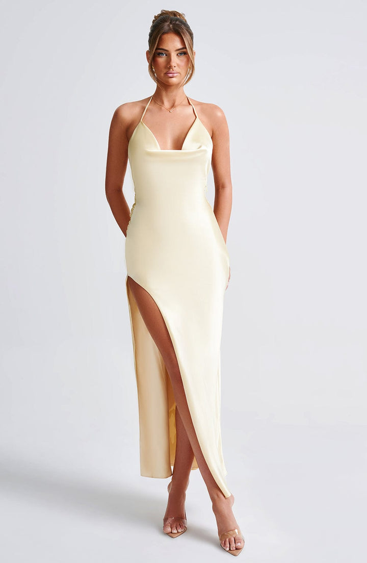 Kiandra | Halter Maxi Dress - Lemon