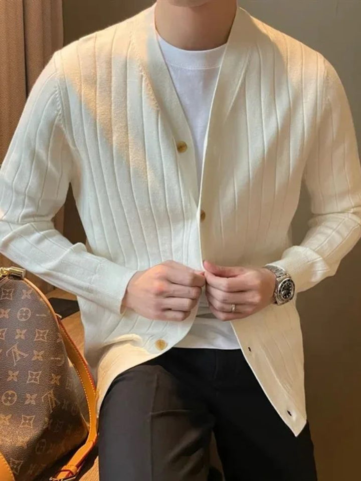 Soren | Textured Stripe Knit Cardigan