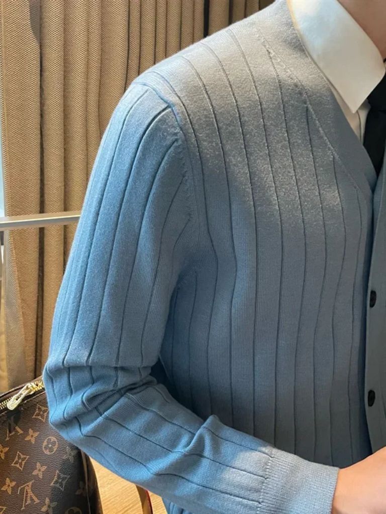Soren | Textured Stripe Knit Cardigan