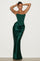Maggie | Emerald Satin Maxi Dress - Emerald