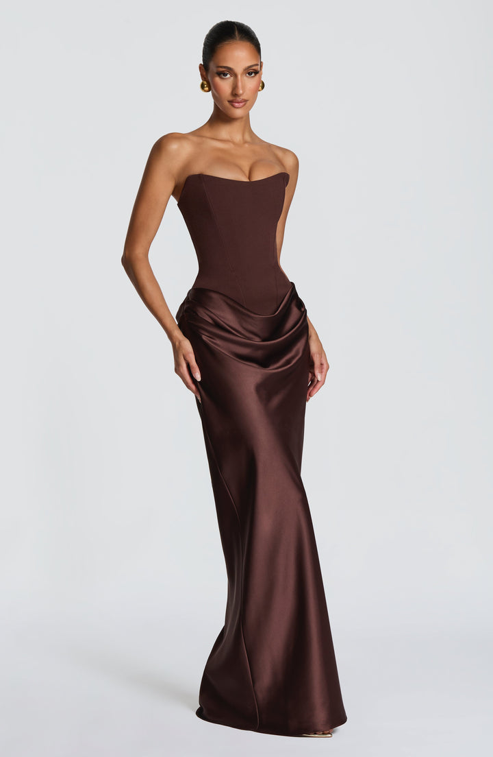 Maggie | Maxi Dress - Plum Brown