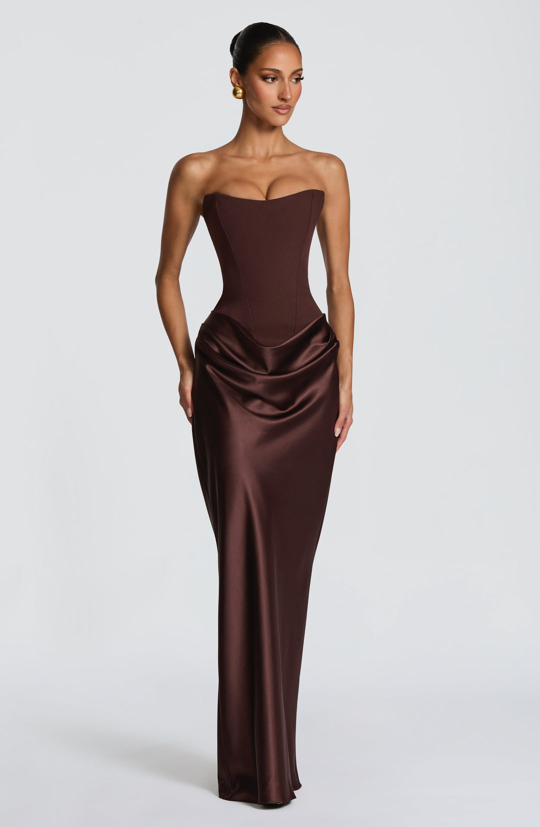 Maggie | Maxi Dress - Plum Brown