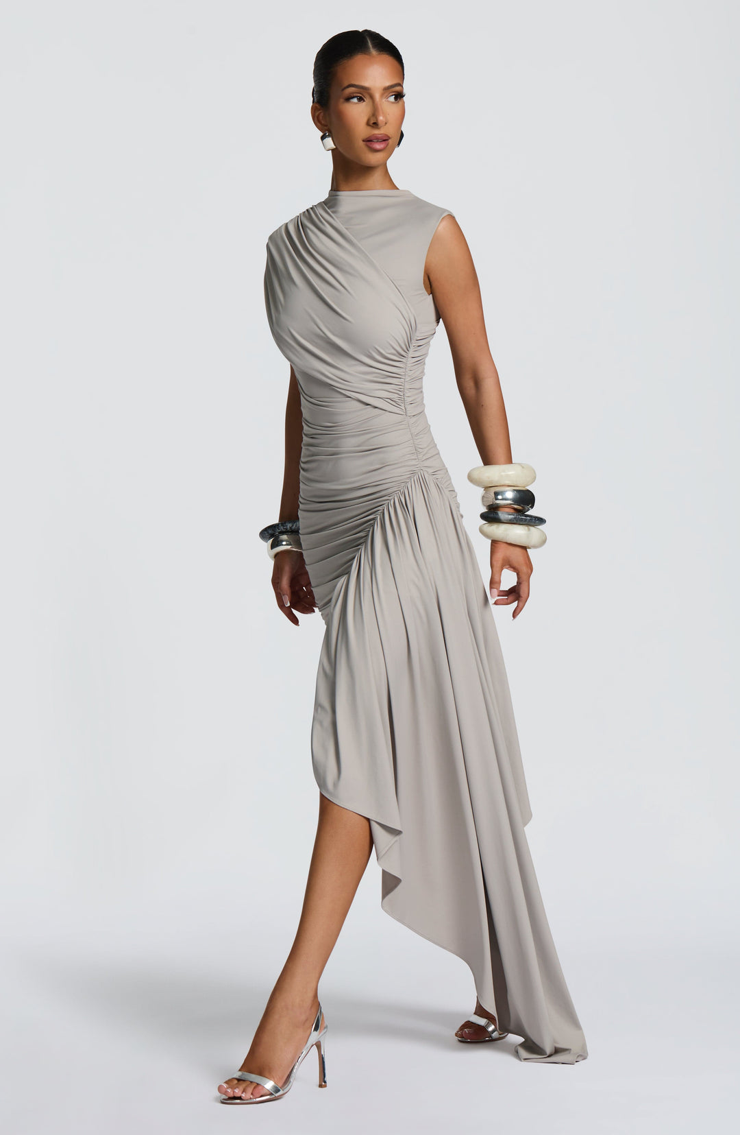 Marnie | Sculpted Mini Dress - Light Grey