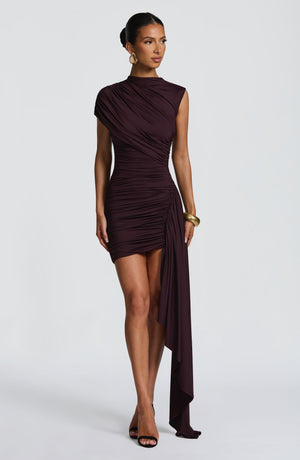 Marnie | Sculpted Mini Dress - Plum