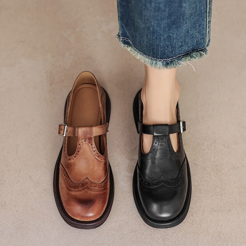 Serilda | Leather Mary Janes