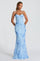 Nefertiti | Lace-Up Maxi Dress - Glacier Blue