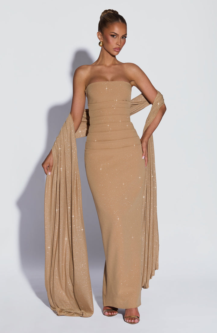 Zantara | Maxi Dress - Gold Sparkle