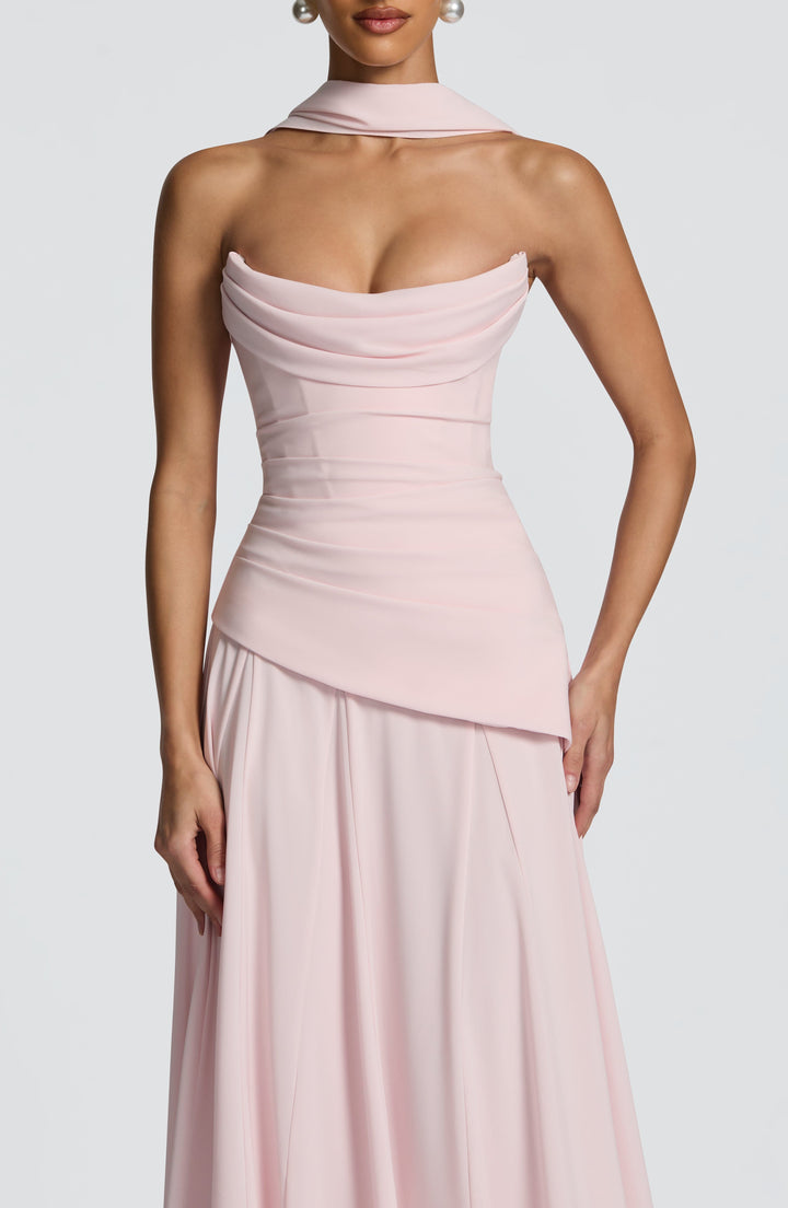 Patricia | Chiffon Maxi Dress - Blush