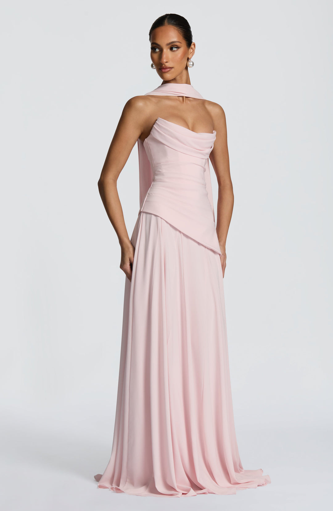 Patricia | Chiffon Maxi Dress - Blush