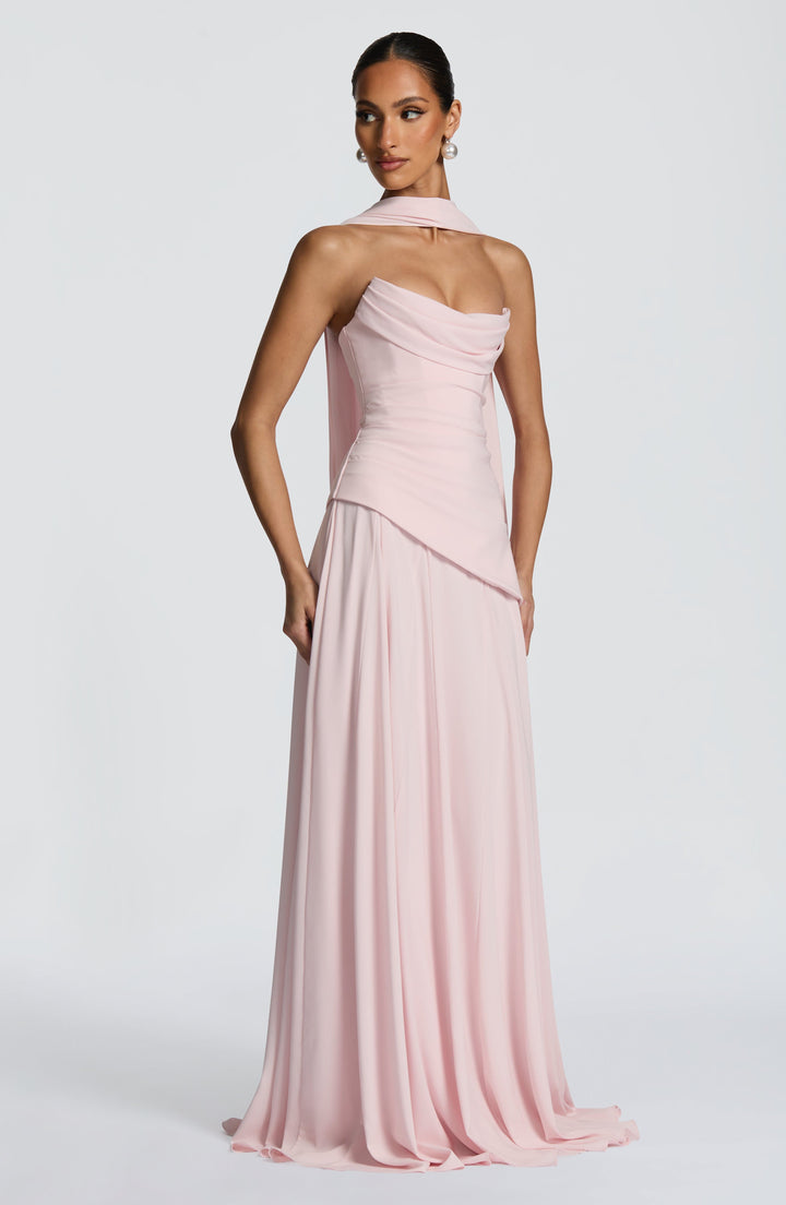 Patricia | Chiffon Maxi Dress - Blush