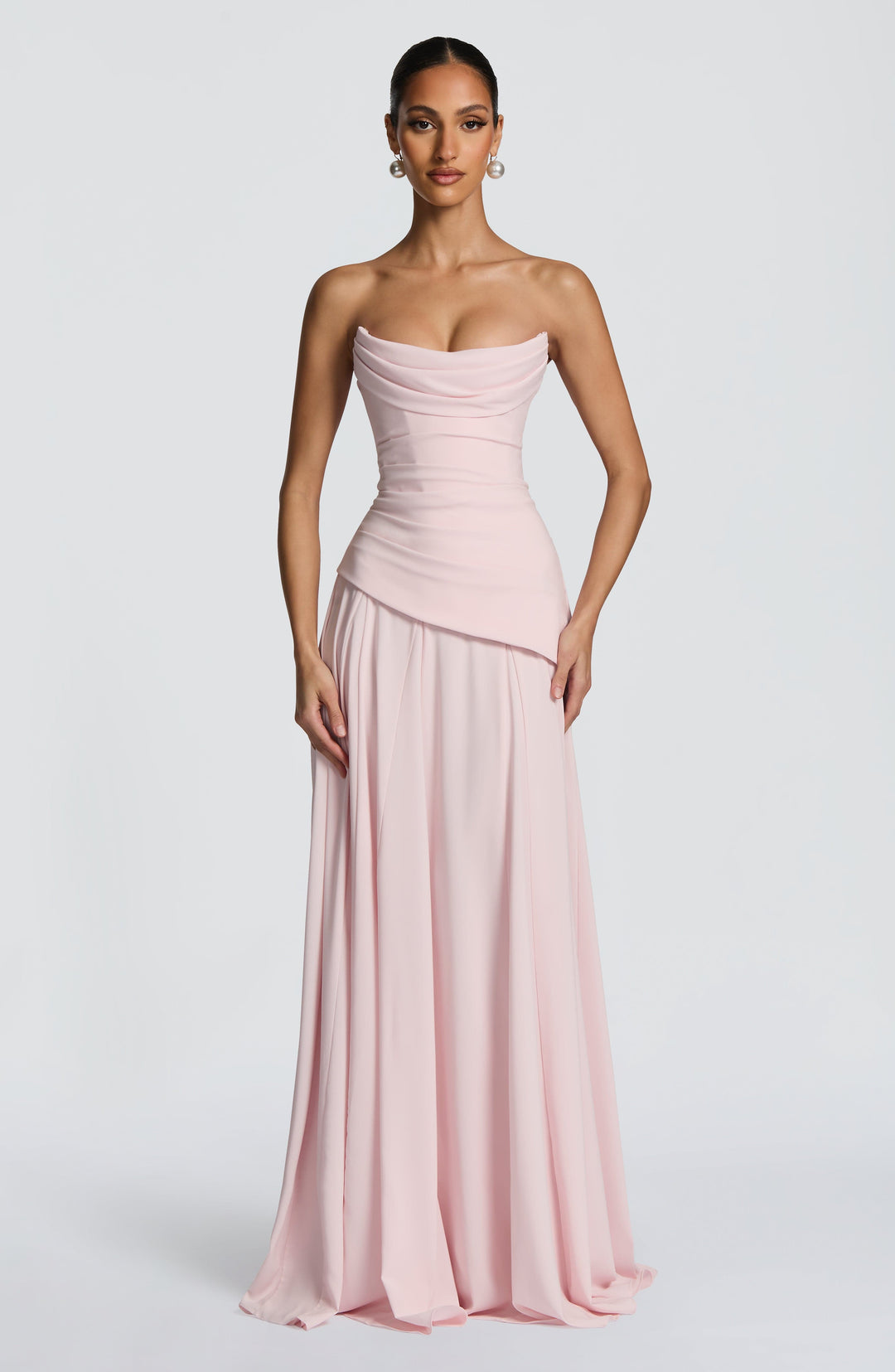 Patricia | Chiffon Maxi Dress - Blush
