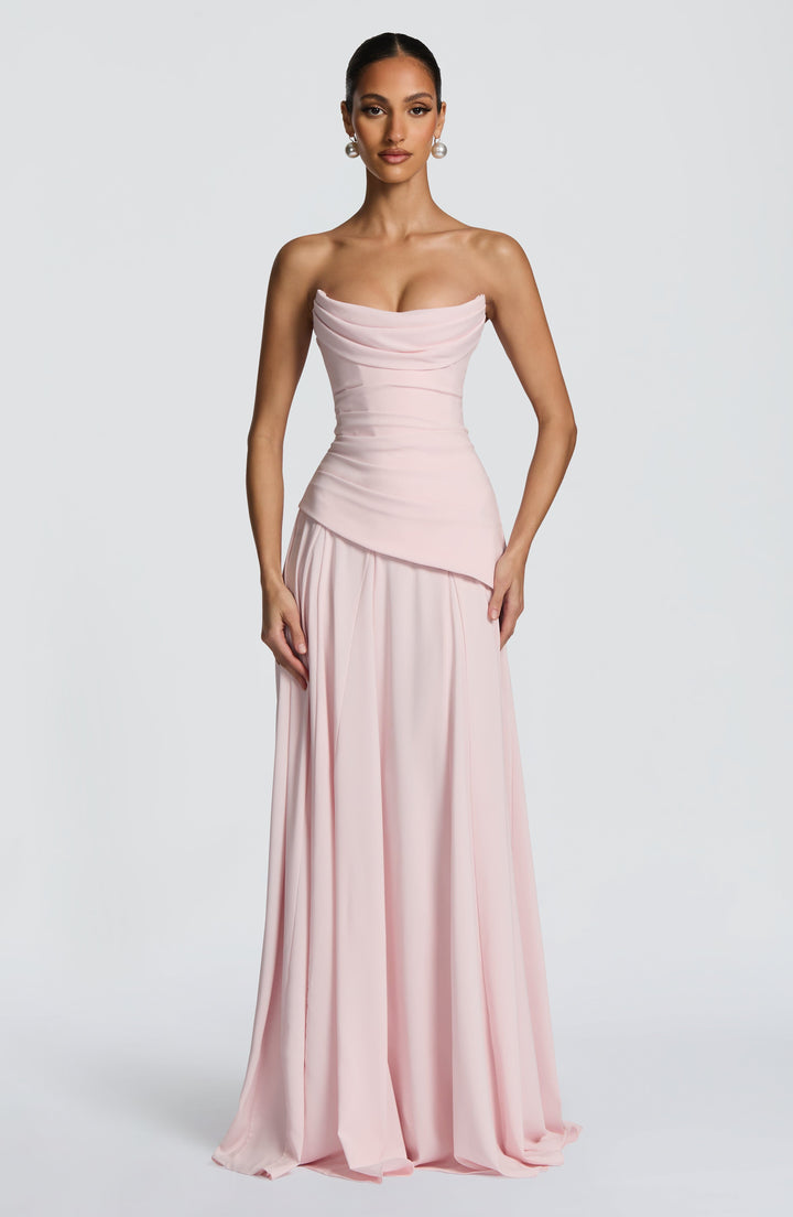 Patricia | Chiffon Maxi Dress - Blush