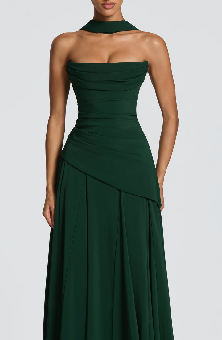 Patricia | Chiffon Maxi Dress - Emerald