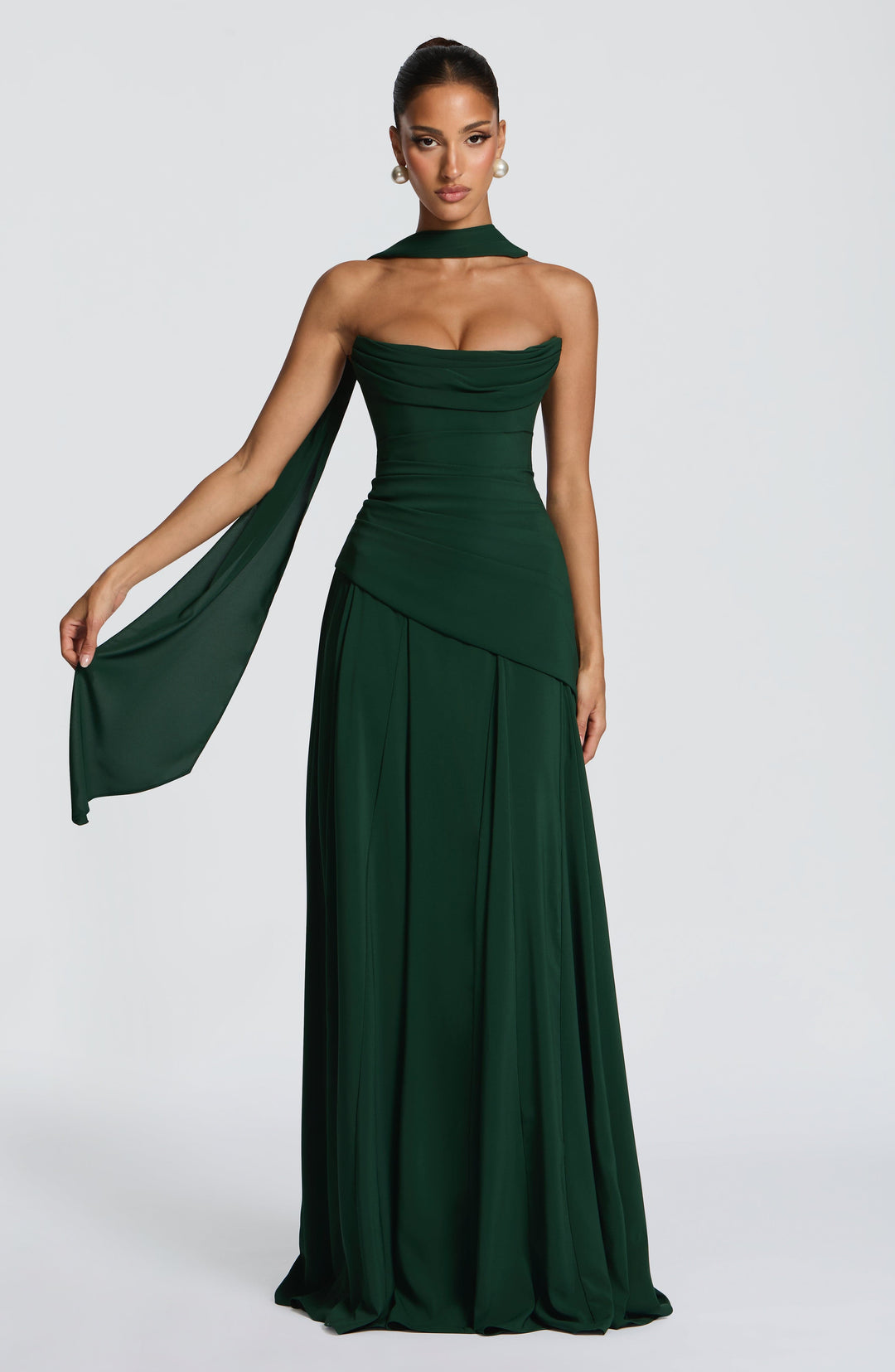 Patricia | Chiffon Maxi Dress - Emerald