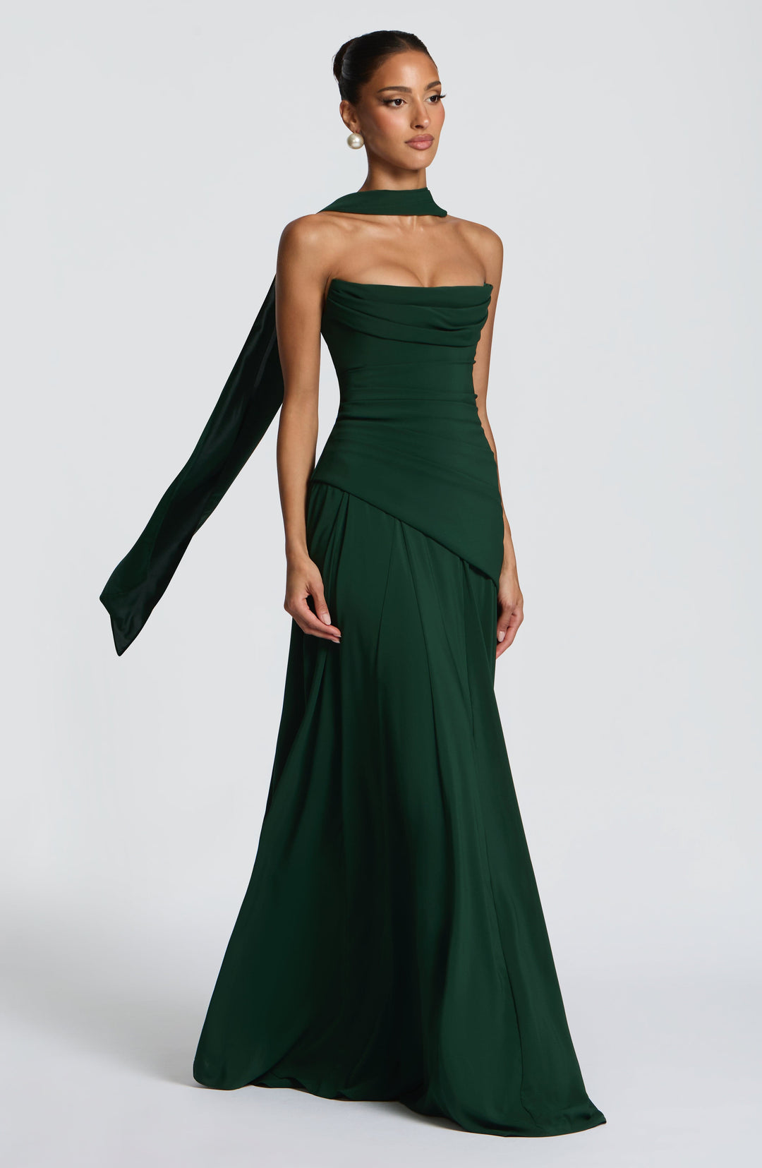 Patricia | Chiffon Maxi Dress - Emerald