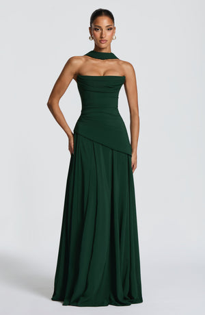 Patricia | Chiffon Maxi Dress - Emerald