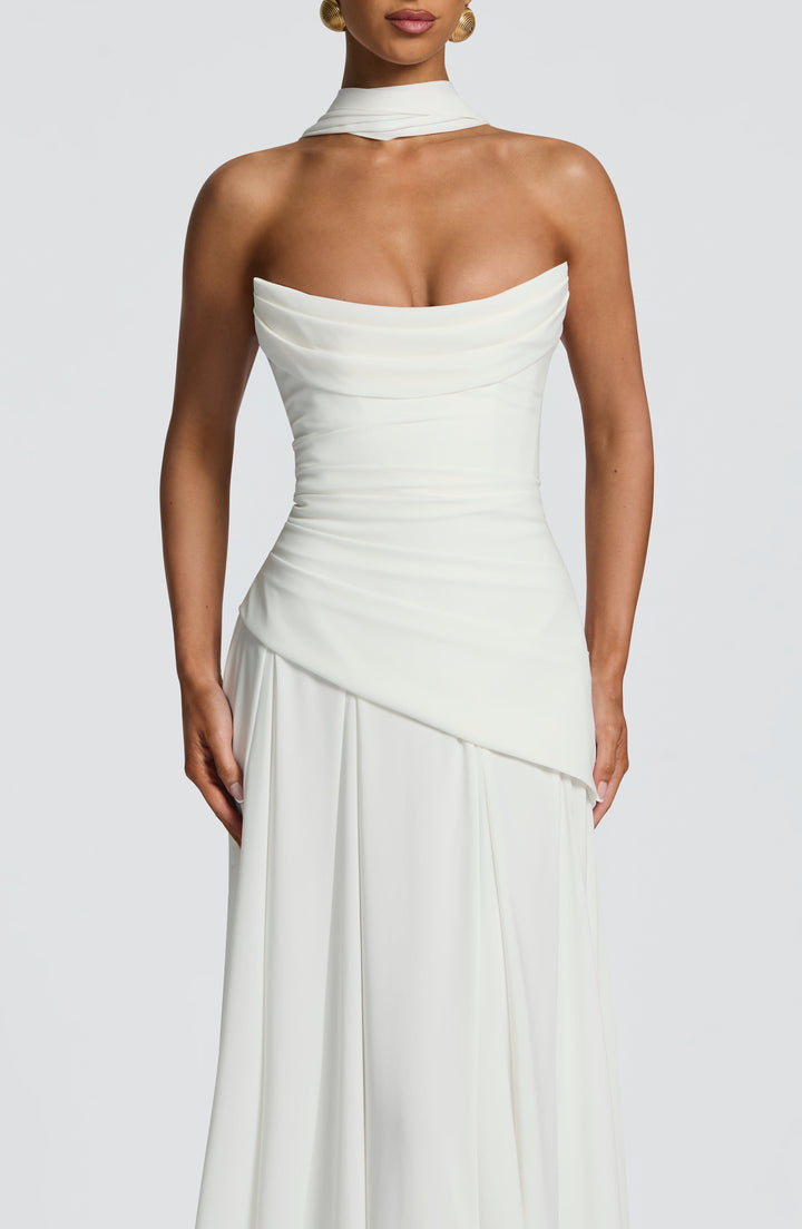 Patricia | Chiffon Maxi Dress - Ivory