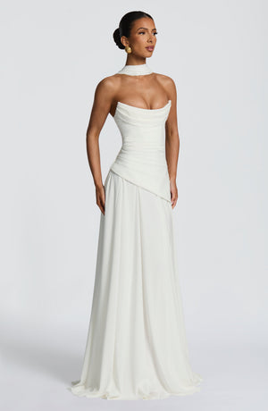 Patricia | Chiffon Maxi Dress - Ivory