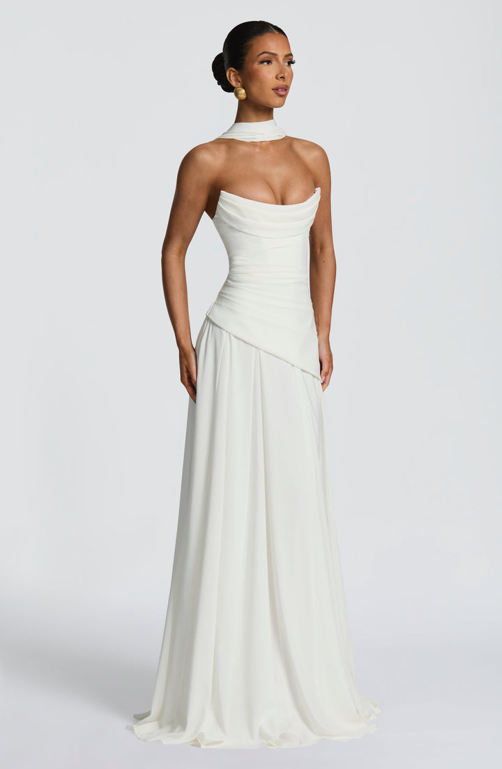 Patricia | Chiffon Maxi Dress - Ivory