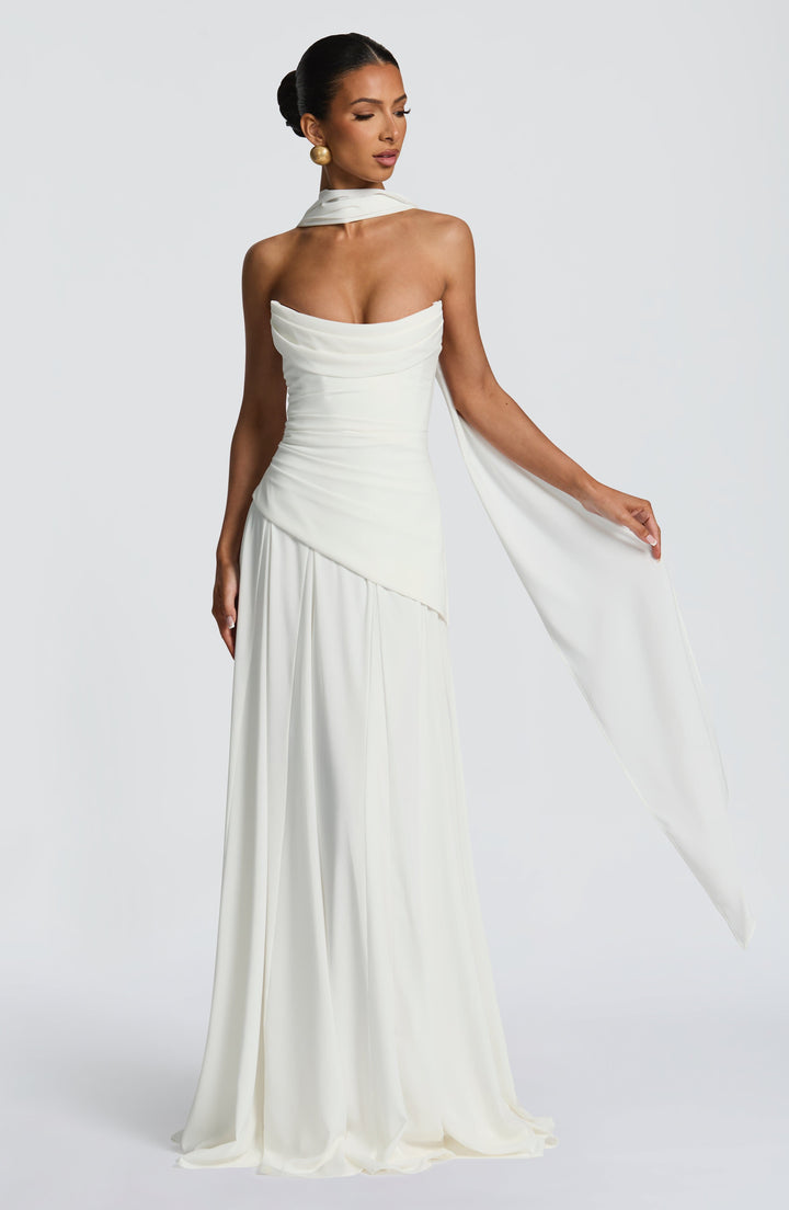 Patricia | Chiffon Maxi Dress - Ivory
