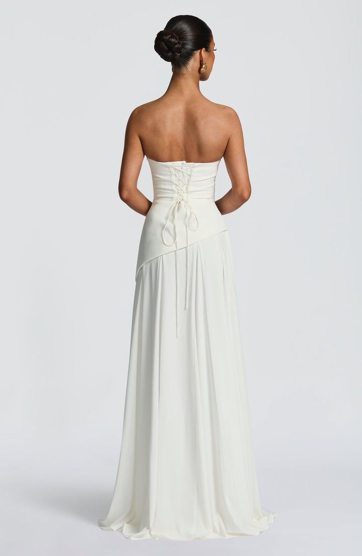Patricia | Chiffon Maxi Dress - Ivory