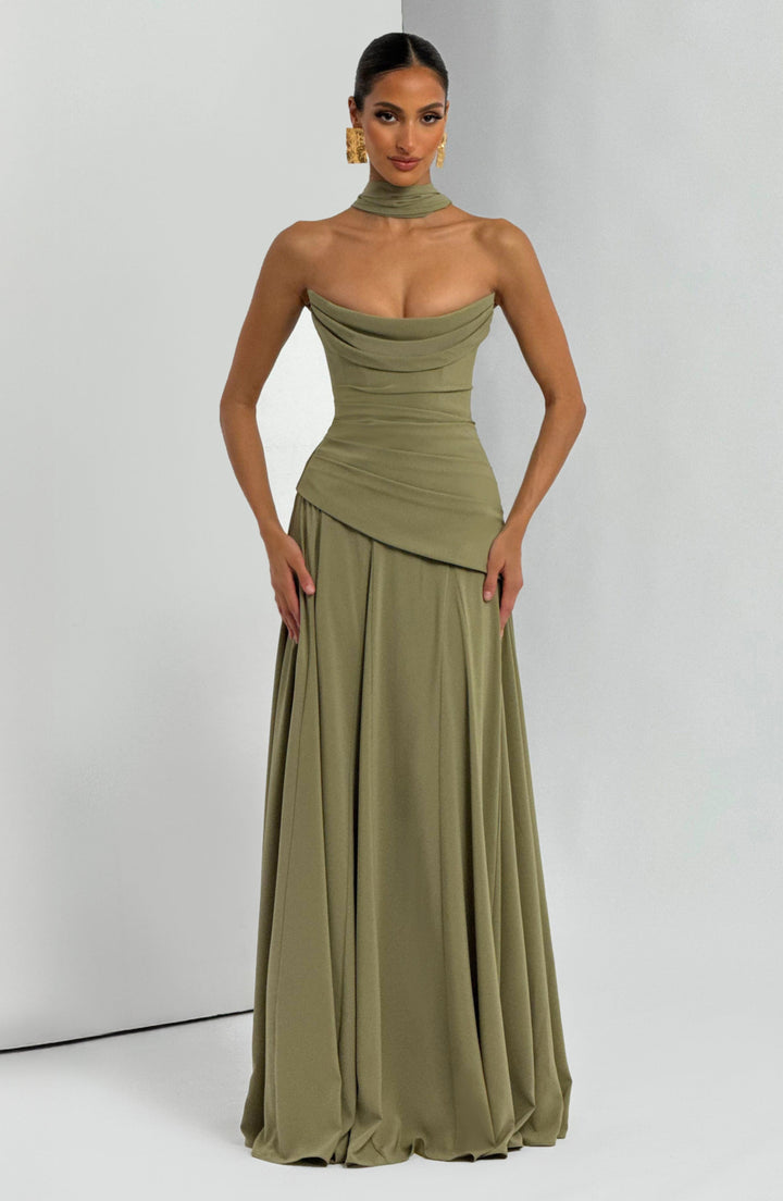 Patricia | Chiffon Maxi Dress - Sage