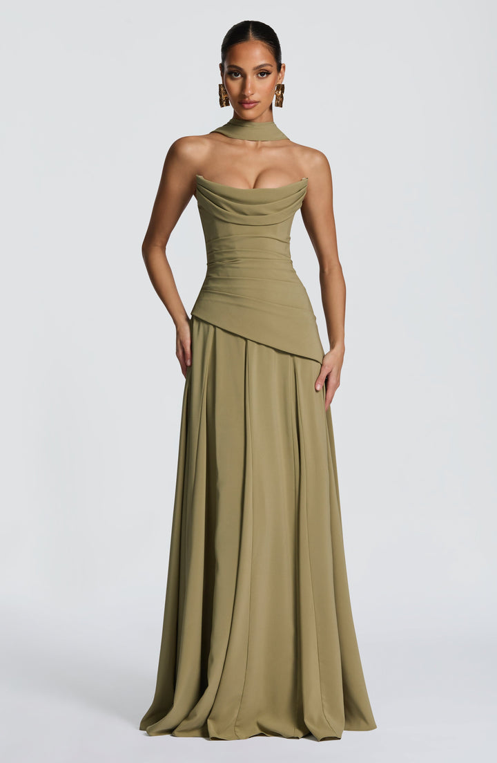 Patricia | Chiffon Maxi Dress - Sage