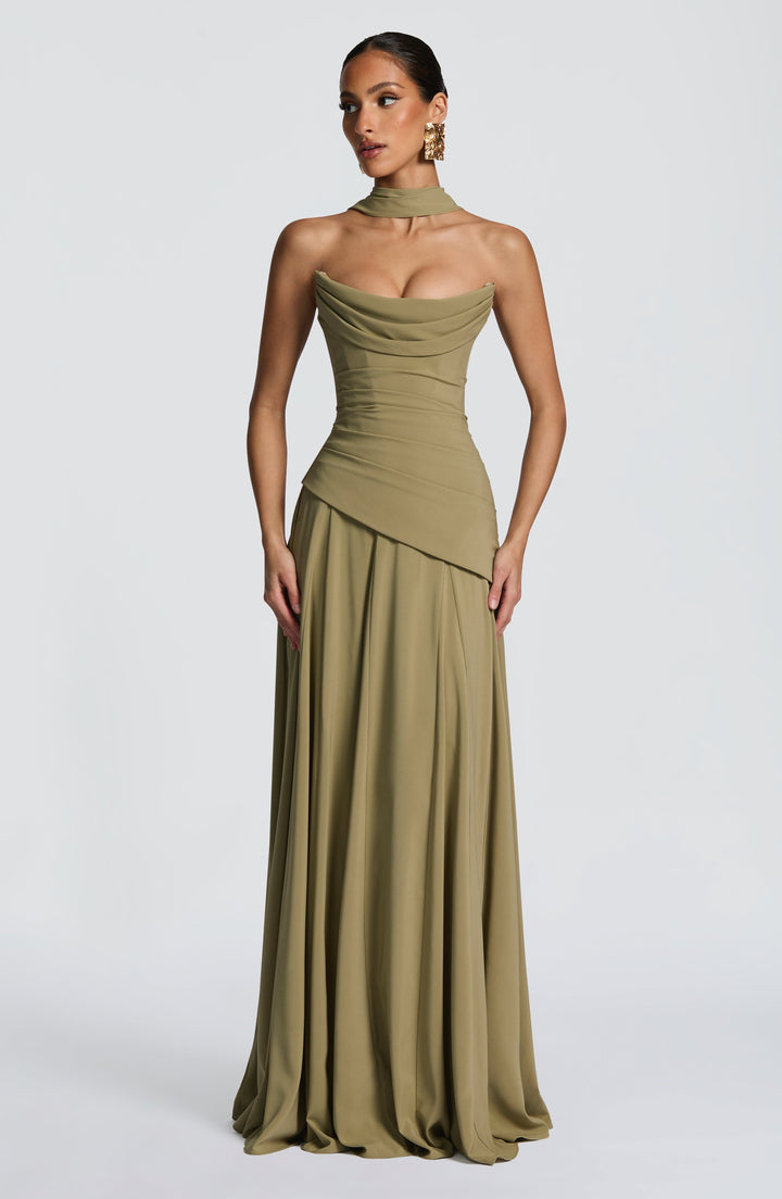Patricia | Chiffon Maxi Dress - Sage