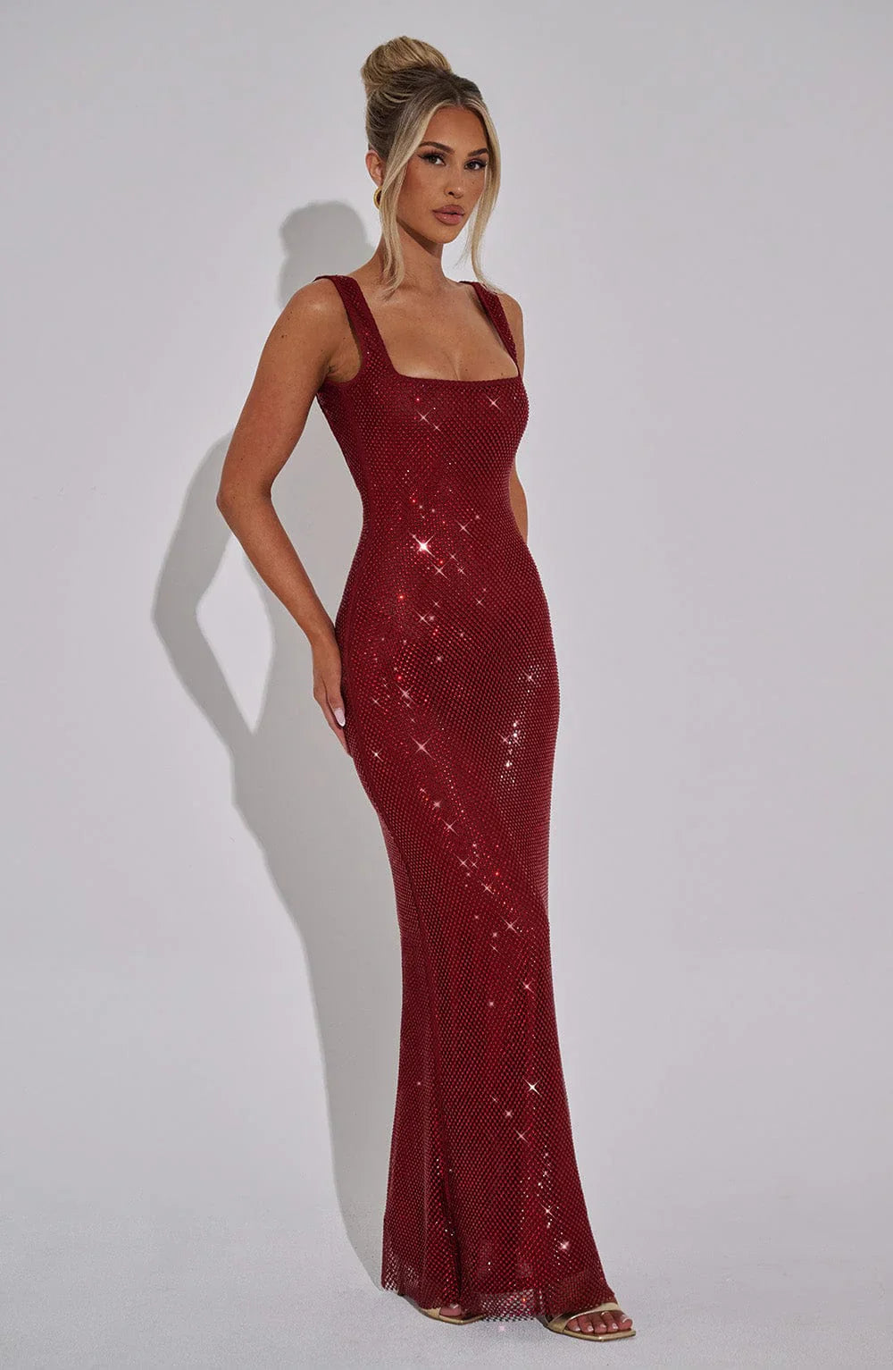 Lulu | Spotlight Hourglass Gown - Wine Red