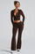 Portia | Knit Flare Pants - Chocolate