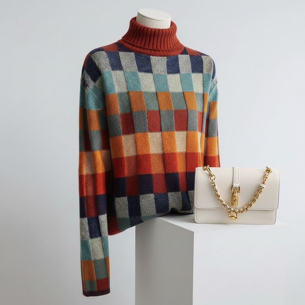 Elyse -  Checked Merino Jumper