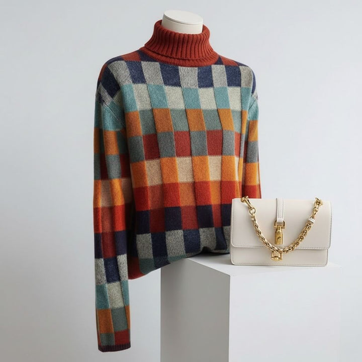 Elyse -  Checked Merino Jumper