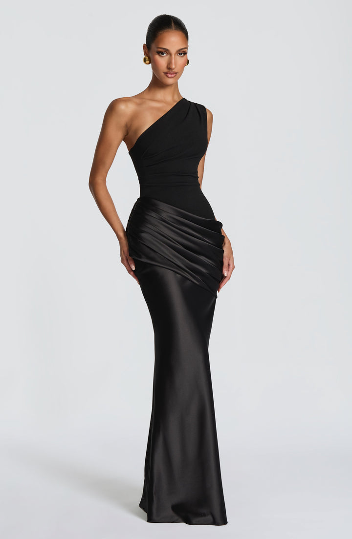 Sadona | One-Shoulder Maxi Dress - Black