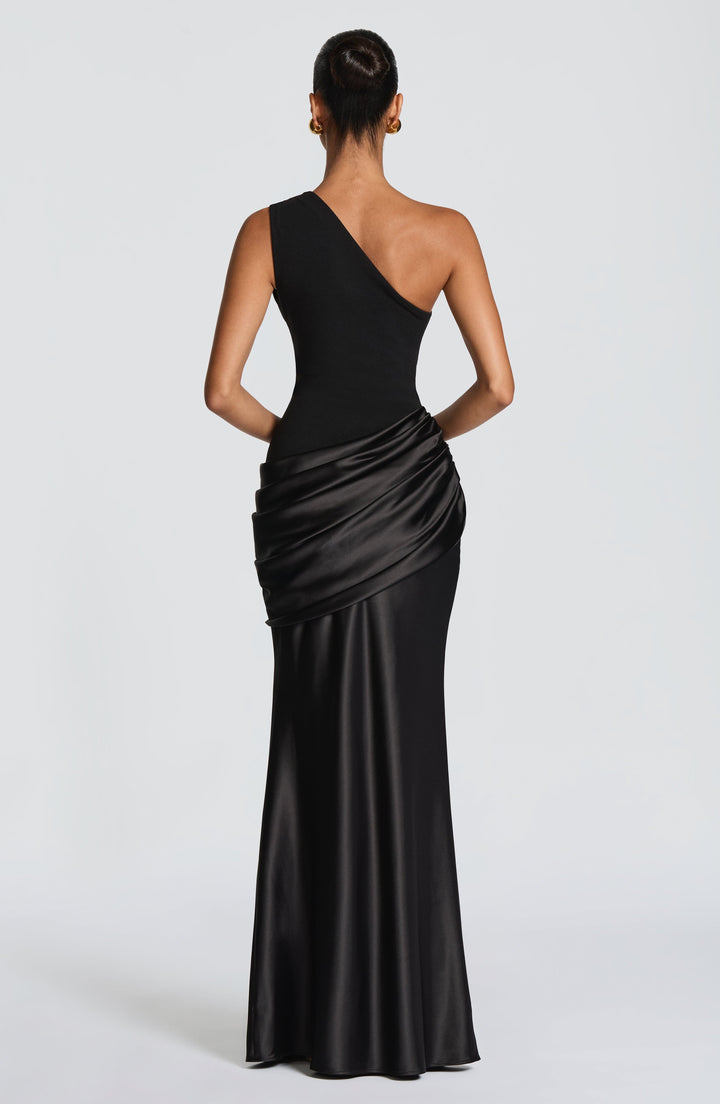 Sadona | One-Shoulder Maxi Dress - Black