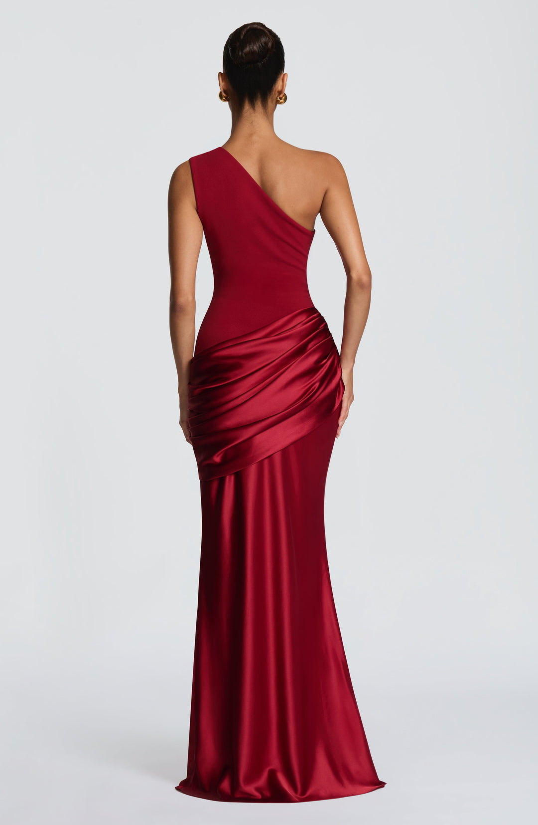 Sadona | One Shoulder Maxi Dress - Deep Red