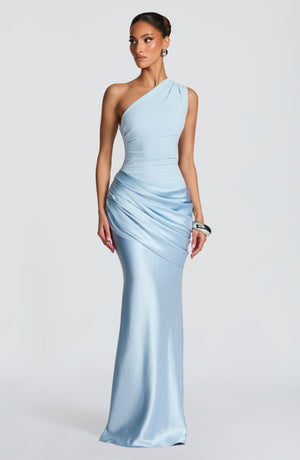 Sadona | One-Shoulder Maxi Dress - Glacier Blue