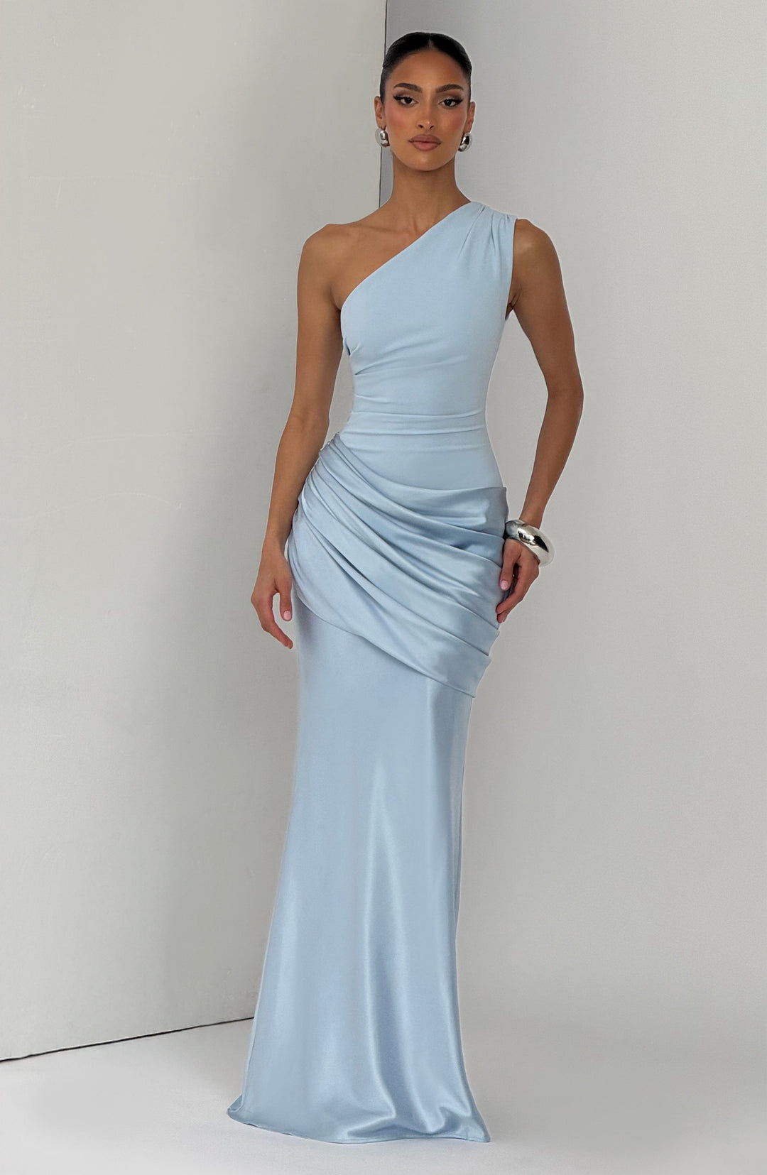Sadona | One-Shoulder Maxi Dress - Glacier Blue