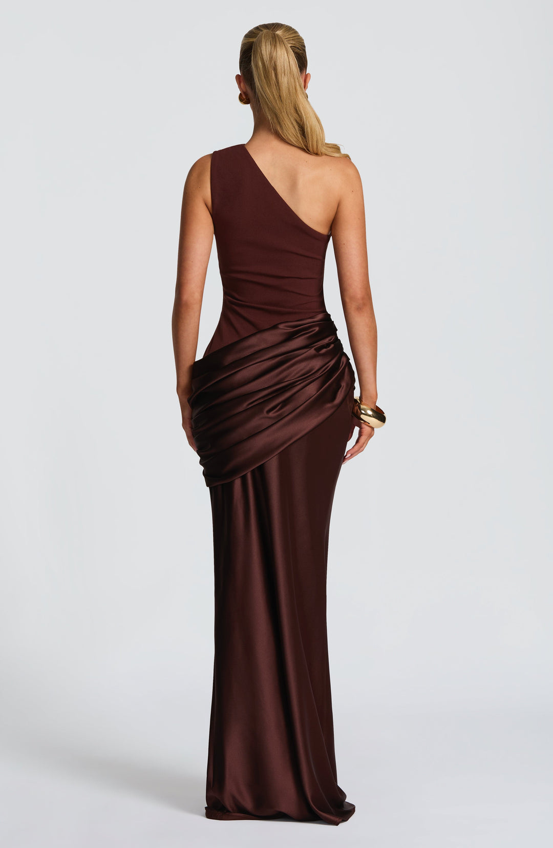 Sadona | One-Shoulder Maxi Dress - Plum Brown
