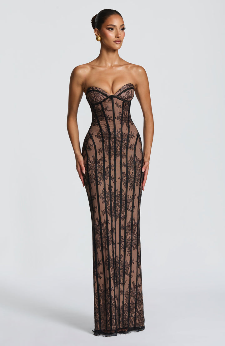 Sian | Lace Maxi Dress - Black